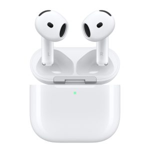 Apple AirPods 5 wireless earbuds with charging case on a clean background